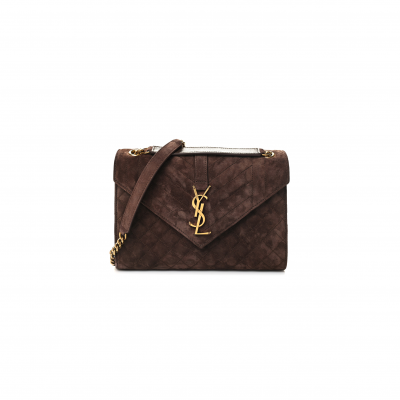 YSL ENVELOPE MEDIUM CHAIN BAG IN SUDE SHOULDER BAG 4872061557025 (24*17.5*6cm)